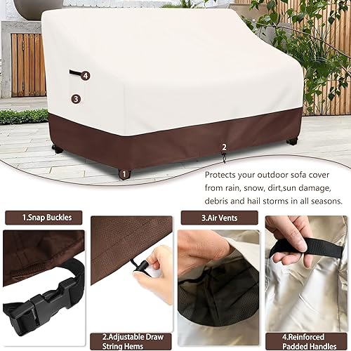 Vista 31 de Paquete de 2 fundas giratorias para sillas de salón al aire libre, impermeables, 100% fundas para sillas de patio al aire libre, 33 pulgadas