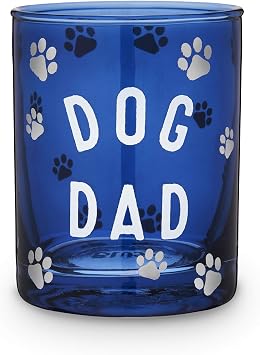 Blush Old Fashioned Cocktail Glasses & Dog Dad Cocktail Glass, Blue