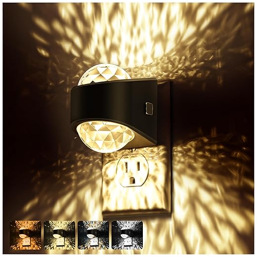 Briignite Night Light Plug into Wall, Color Changing Night Light for Kids, 3CCT Diamond Design with Galaxy Star Projector, Dusk to Dawn Sensor for Nursery Bathroom Bedroom Gaming Room Decor Gift