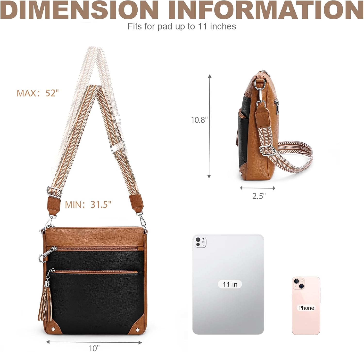 Anti Theft Crossbody Purses for Women RFID Blocking Crossbody Bags, Travel Shoulder Purse with Built-in Wallet - Image 7