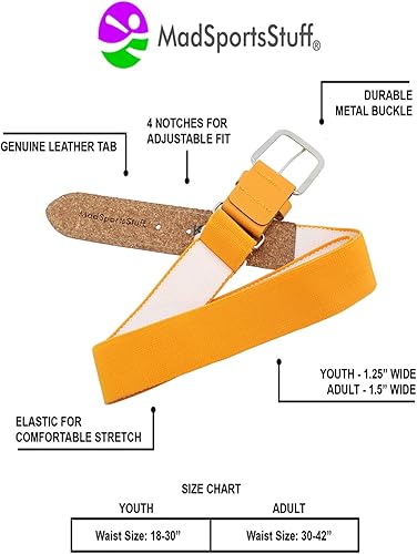 Miniatura 5 de MadSportsStuff - Combo de calcetines y cinturón de sóftbol o béisbol, tallas profesionales para jóvenes y adultos
