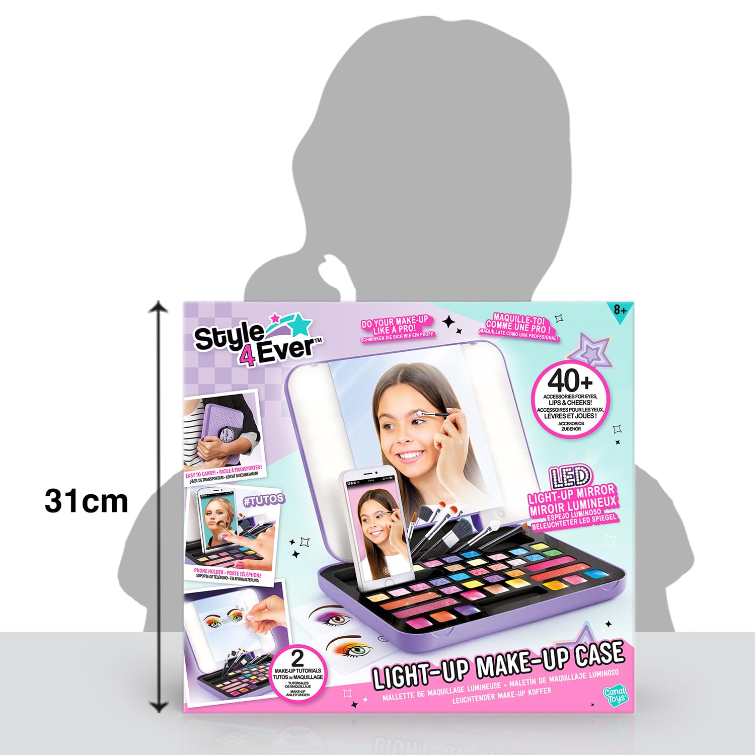 Canal Toys Make Up Style 4 Ever-Mallette Miroir LED Lumineux, Maquillage, pinceaux et Porte-téléphone-dès 8 Ans-OFG 247, Multicolore