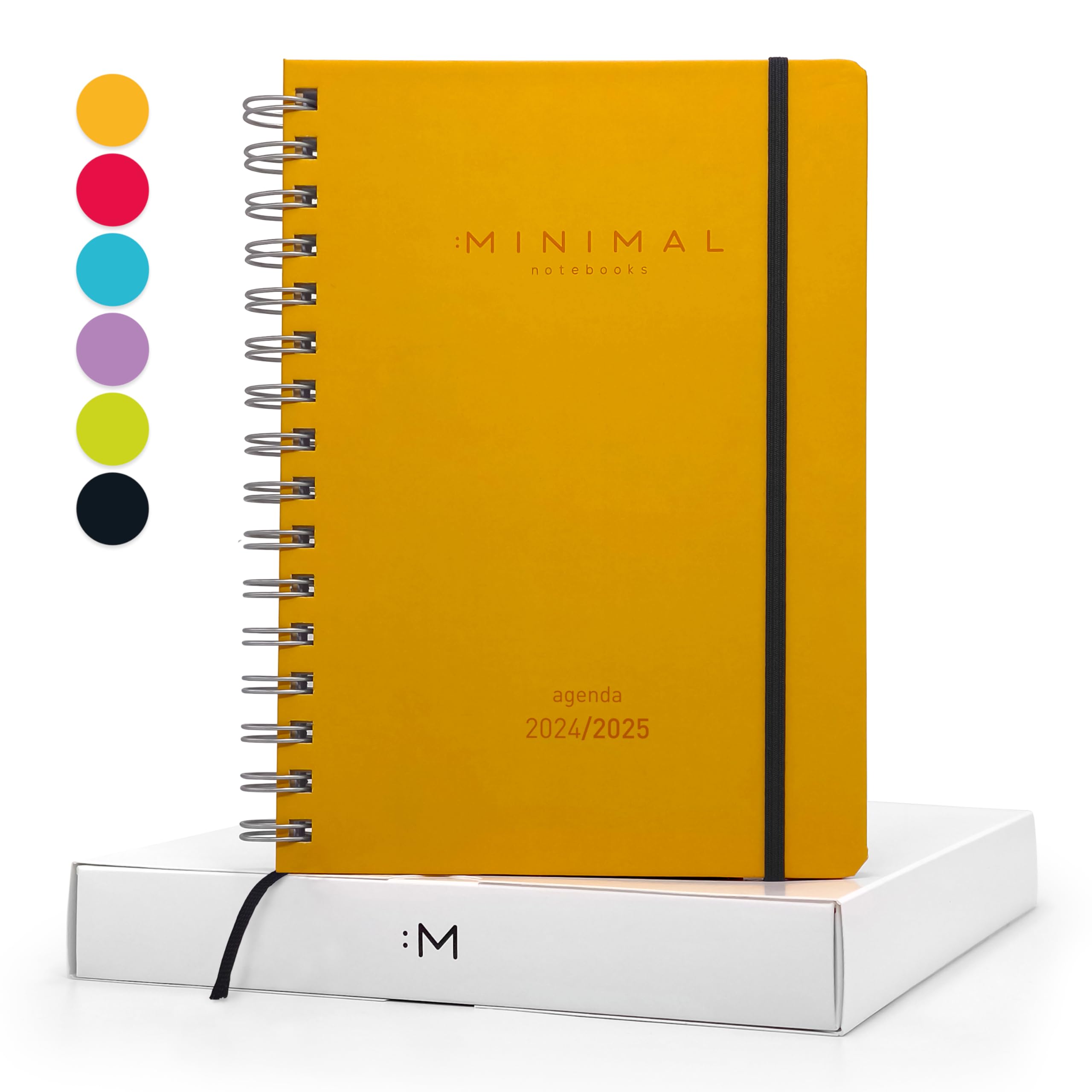 MINIMAL Agenda 2024 2025 Semana Vista A5 - Julio 2024 a Junio 2025 – Agenda Escolar con Planificador Semanal, Mensual y Anual - Weekly Planner - Agenda Semanal con Calendario 2024-2025 - Español