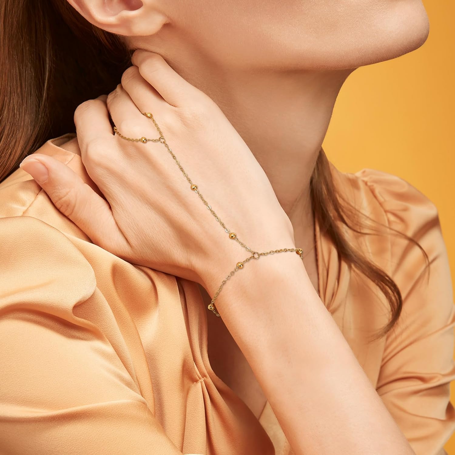 Women's Bracelet Gold Silver Jewellery Hand Chain Bracelet Set Gold Jewellery Bracelet Stainless Steel Bracelets Set image 2