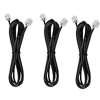 Vista 12 de Cable de extensión para teléfono fijo con enchufe estándar RJ-11 6P4C (3 pies-paquete de 3, negro)