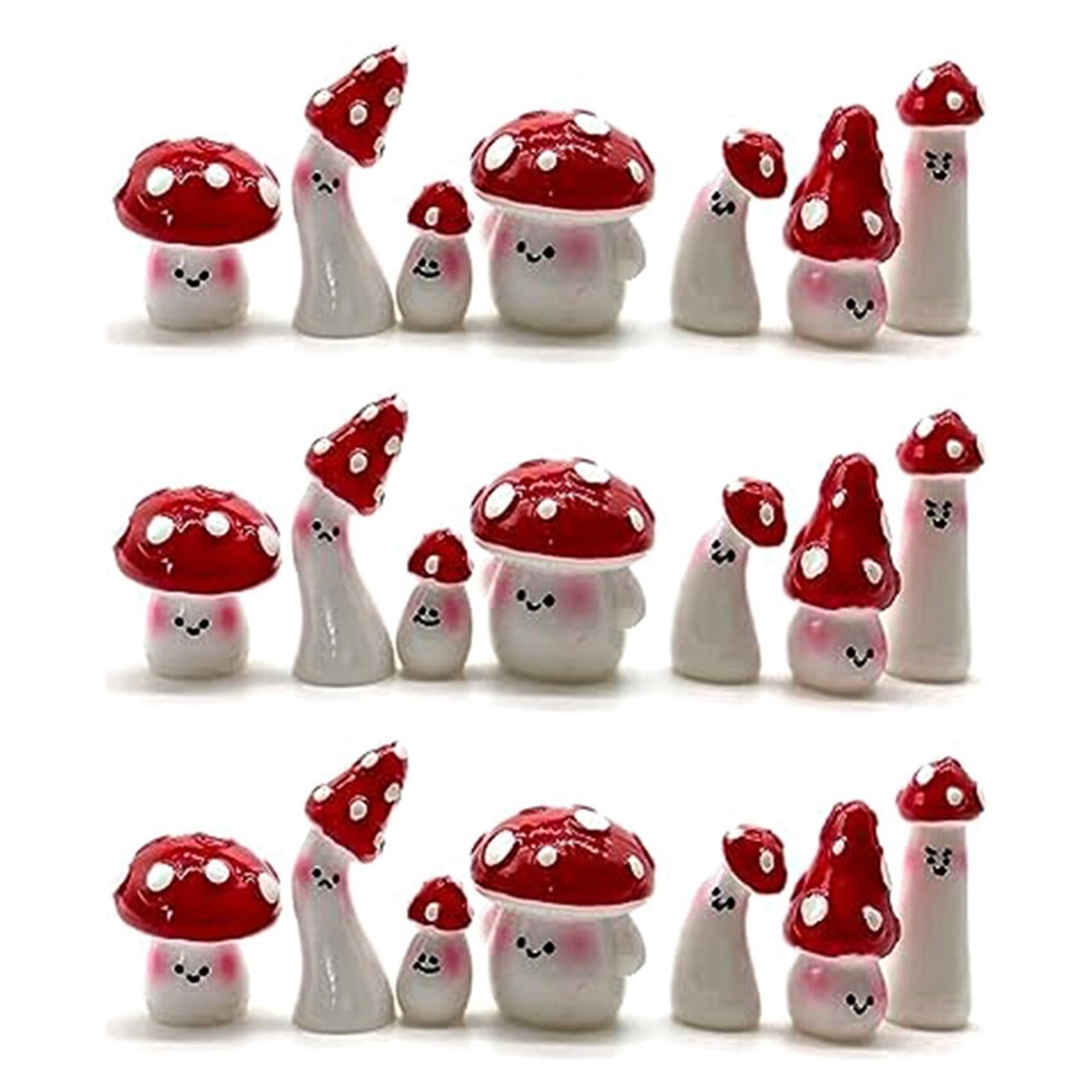 Vjsujehgy 21Pcs Mini Mushrooms for Crafts Little Fairy Garden Mushrooms Tiny Resin Mushroom Decor Mushroom Miniatures Statue