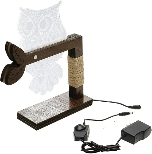 Miniatura 3 de Casa romántica 3D búho forma LED escritorio mesa luz luz noche luz enchufe EE.UU. (blanco)