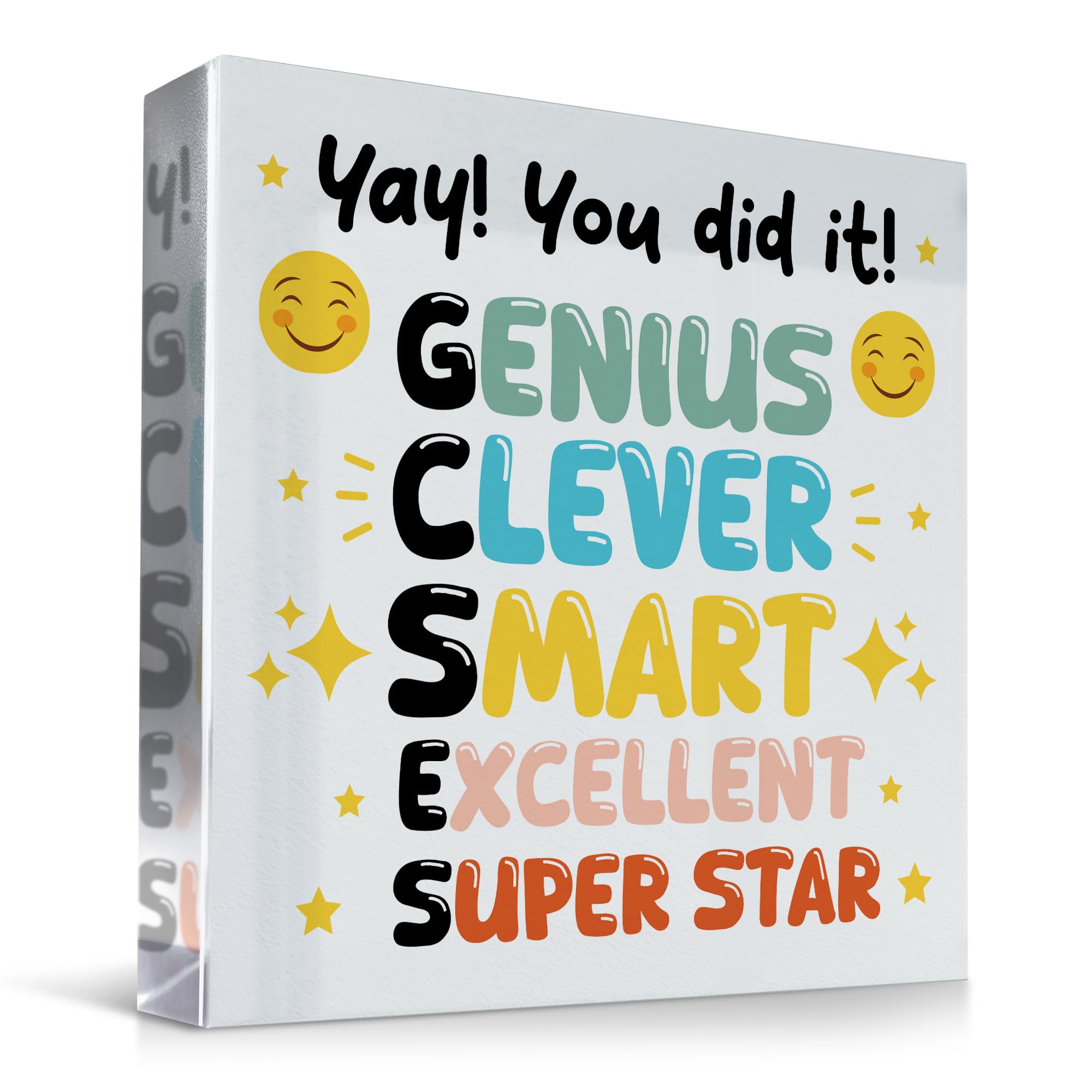 Red Ocean YOU DID IT Congratulations Gift For Daughter Son Acrylic Block GCSE Results Day Gift Congratulations Gift Well Done Gift From Mum Dad Nan Exam Results Gifts