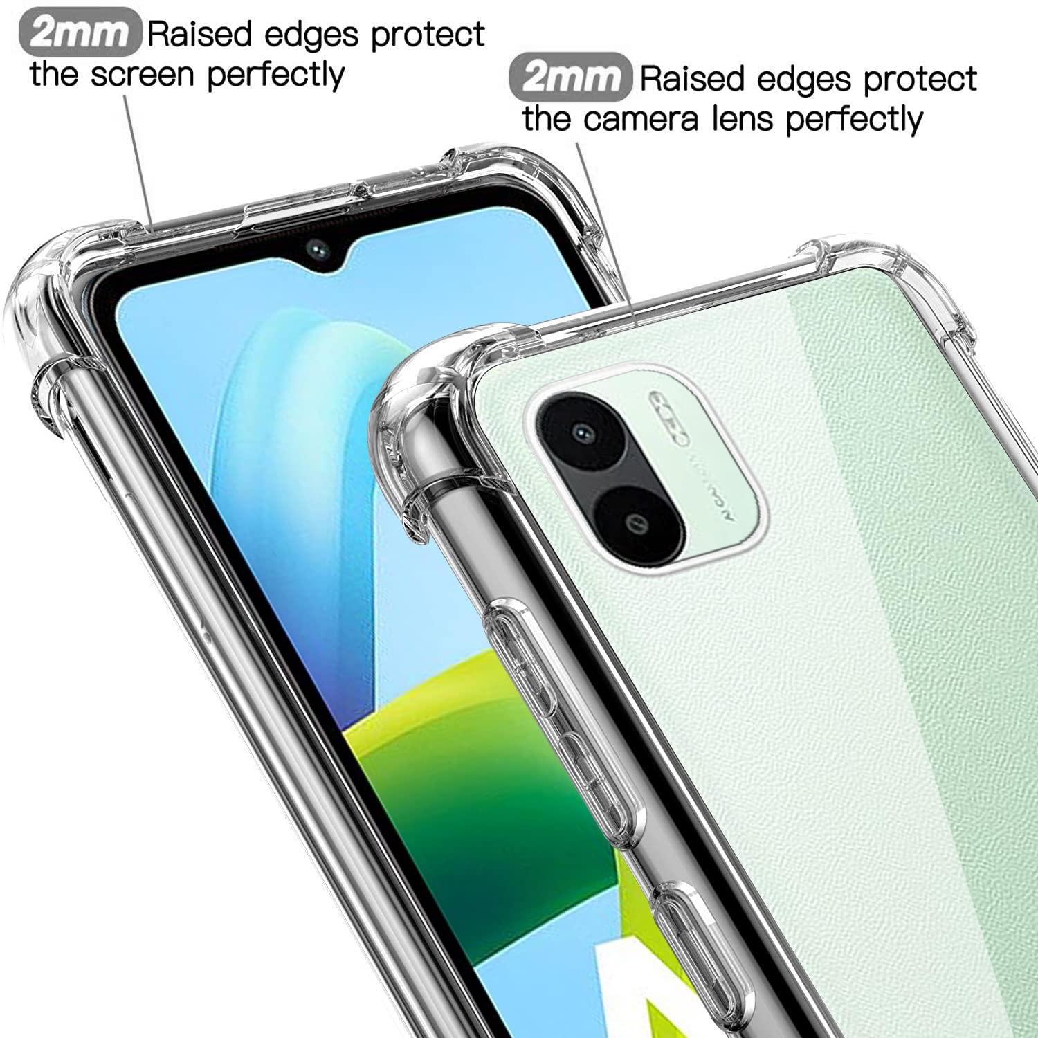 BestST Cover Per Xiaomi Redmi A1/Xiaomi Redmi A2, Vetro Temperato Custodia Antiurto Armor Cover A 360 Girevole 1297937
