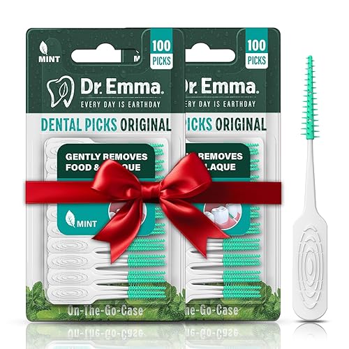Dr. Emma Original Dental Picks Mint Soft Rubberized Tooth Picks