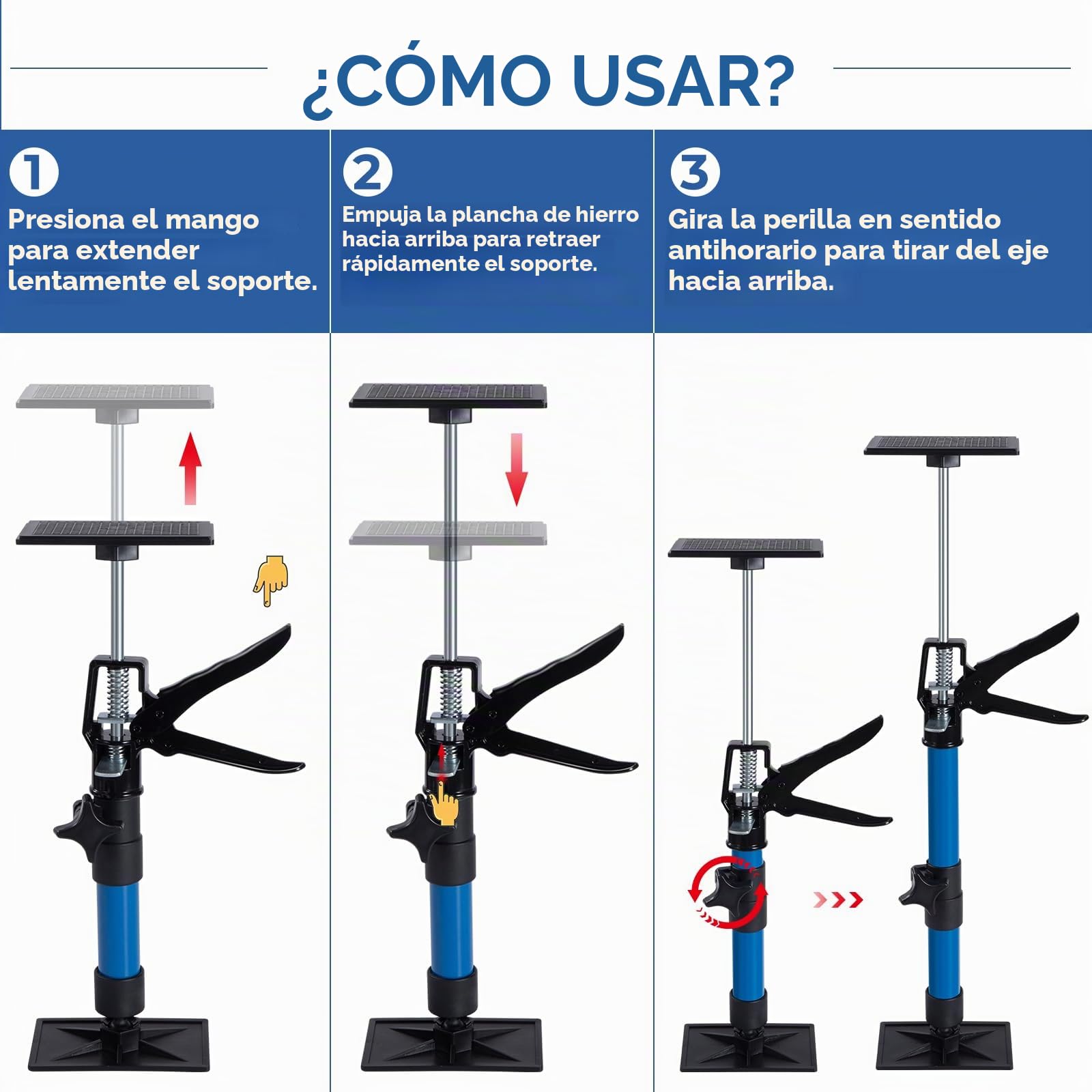 Telescópicas de Soporte Antideslizante Sistema de Soporte Ajustable de Tercera Mano para la Instalación de Armarios de Baño y Paneles de Yeso Paquete de 2
