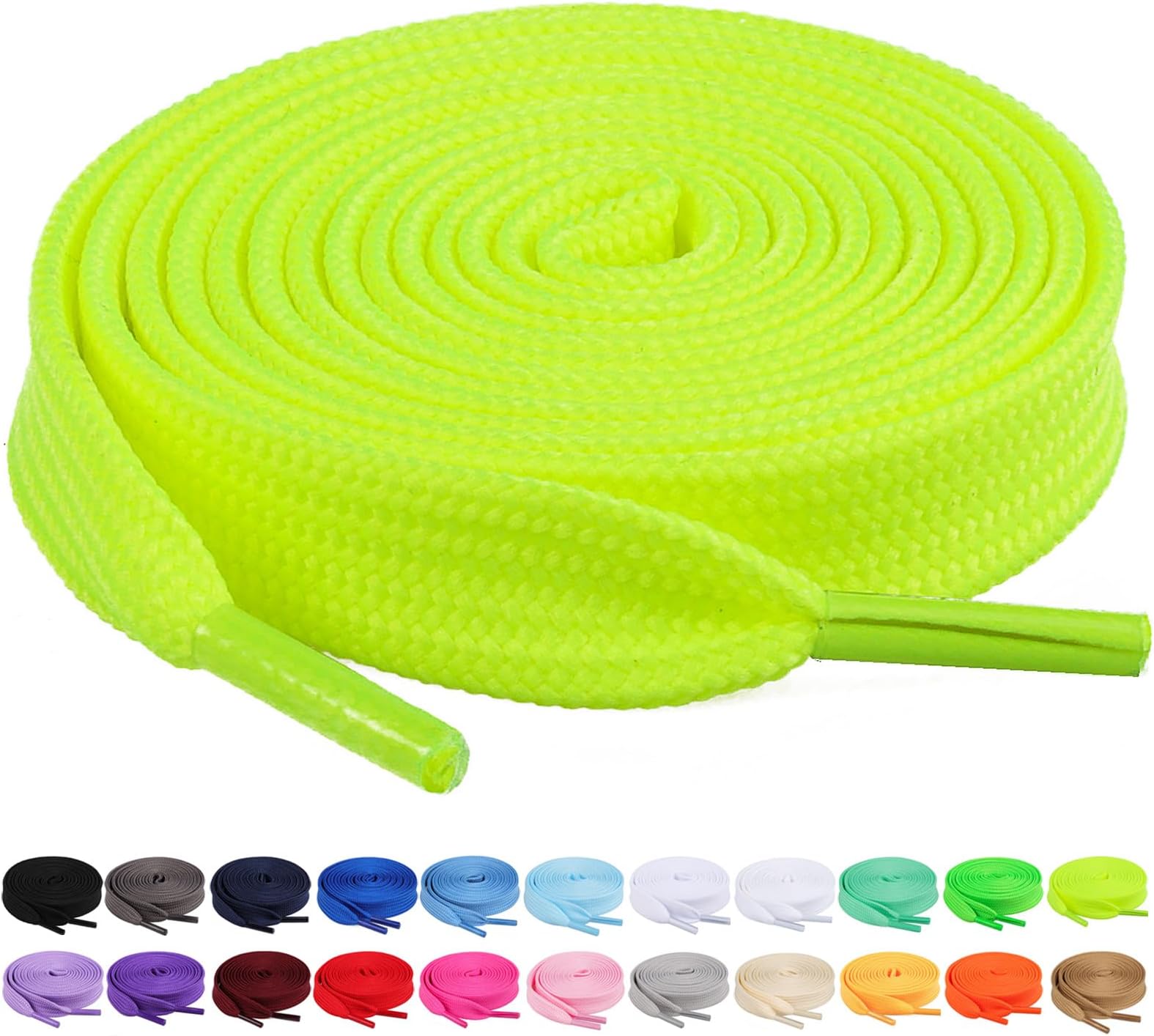 2 Pairs 2/5" Flat Shoe Laces for Sneakers 26 Colors Shoelaces in 27"-72"