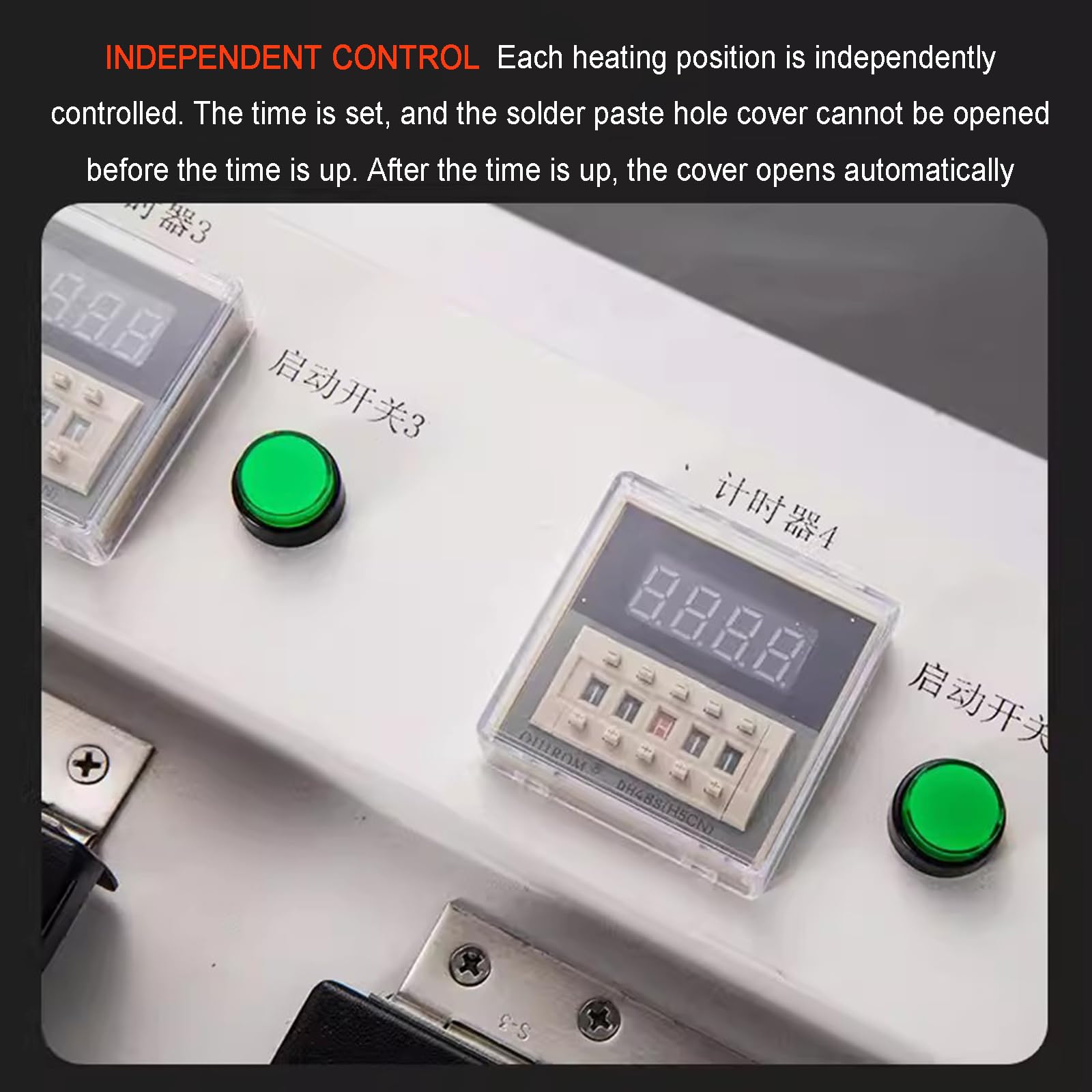 Caja de recalentamiento de pasta de soldadura, máquina de recalentamiento de pegamento SMT con bloqueo temporizado y alarma, control de temperatura para SMT, uso automotriz e industrial