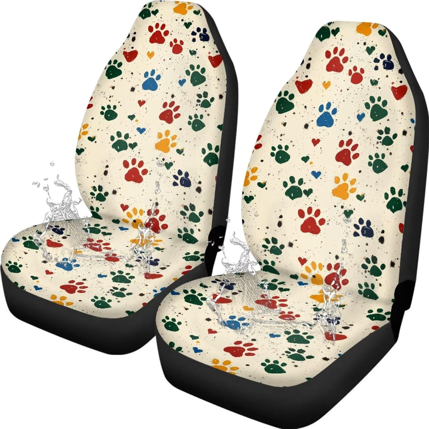 Boho Car Towel Seat Cover 2 Pack - Breathable Waterproof Car Seat Cover Towels Universal Fit for Most Vehicles, Highland Cow Car Accessories