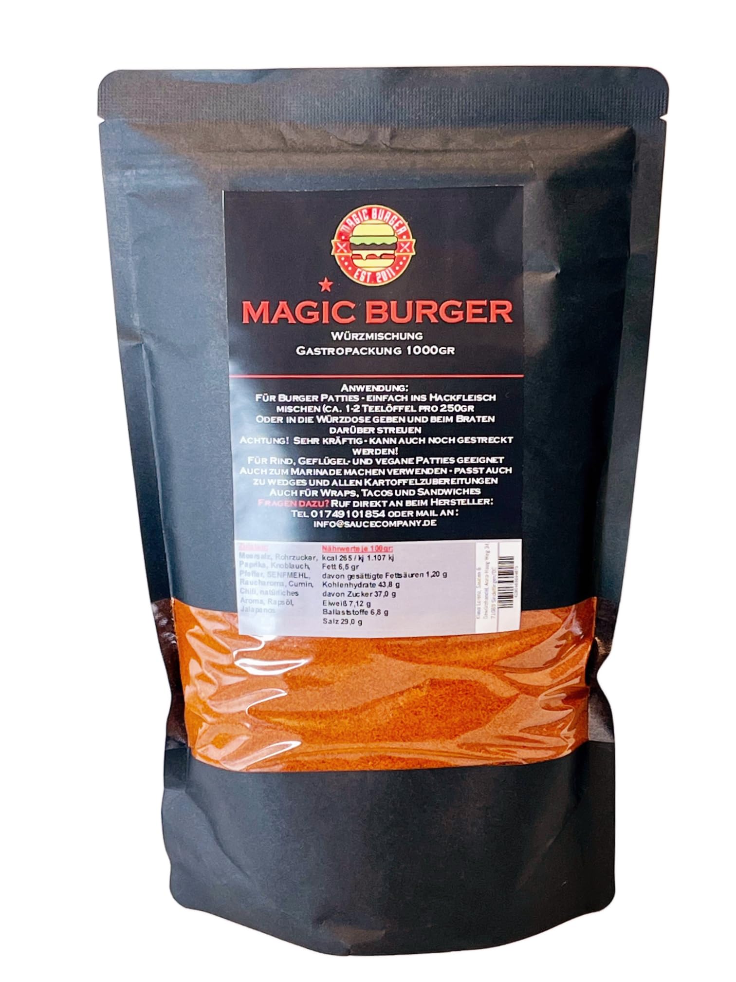 Magic Burger Mezcla sazonadora para hamburguesas y todo tipo de carnes 1000g