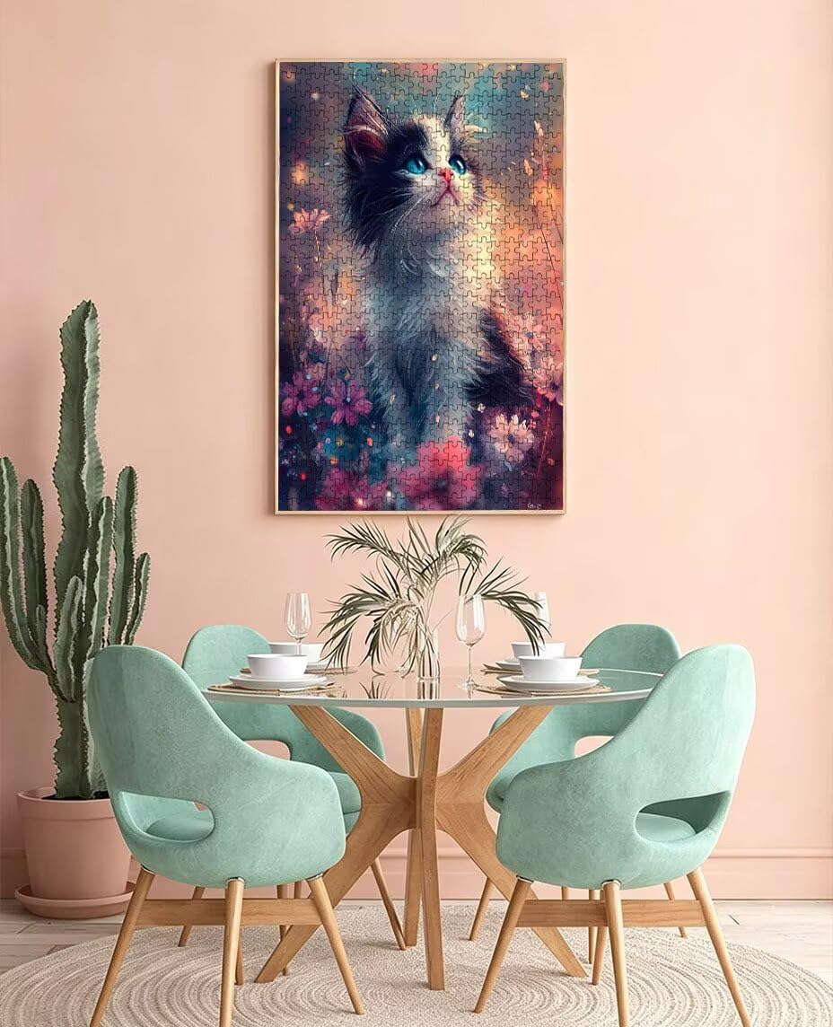 Puzzle 6000 Pezzi Fiori Gatto 3D Puzzle per Adulti Impegnativo, Educa Puzzles Artistico, Divertente E Stimolante Puzzles Decorativo per La Famiglia, Regalo e Decorazione Pareti BXHZW6-403