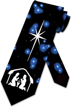 Three Rooker Nativity Ties Mens Religious Christmas Tie Holiday Neckties