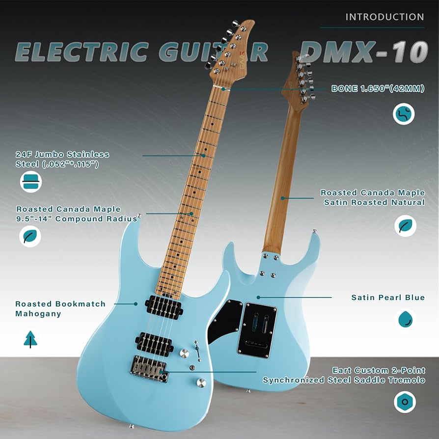 EART ギター Amazon.com: EART Guitar Roasted Maple Neck Stainless Steel