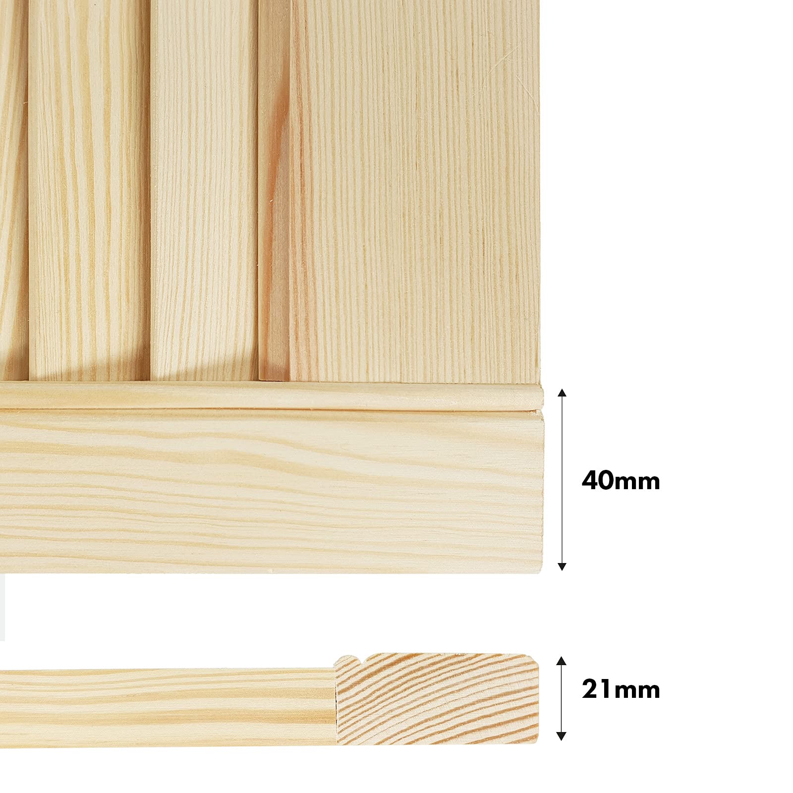 DecoMeister Porte a Lamelle in Legno 494x2422 mm Confezione da 8 - Porta Lamella Pino Massiccio - Anta per Armadio a Persiana Aperta - Frontali Mobili e Antine per Guardaroba - Legno Naturale Grezzo