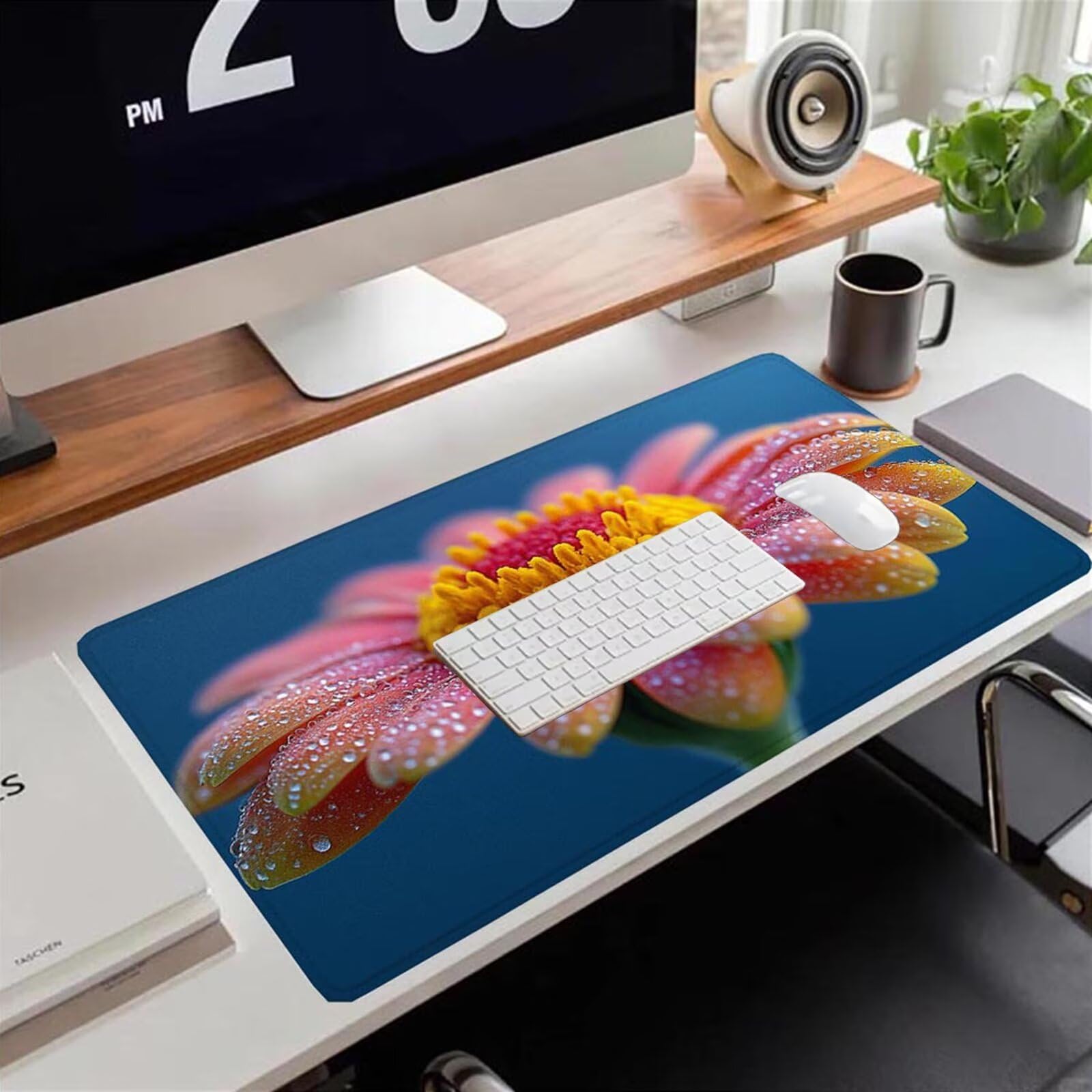 Gamingowa podkładka pod mysz 1200 x 600 x 3 mm, XXL, wodoszczelna, odporna na ścieranie, z przyszytymi krawędziami, niebieska, podkładka na biurko, poprawia prędkość i precyzję pod laptopa, komputer