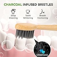 Vista 4 de Cabezales de cepillo de dientes de bambú compatibles con Philips Sonicare, cerdas suaves con infusión de carbón, blanqueamiento y limpieza profunda