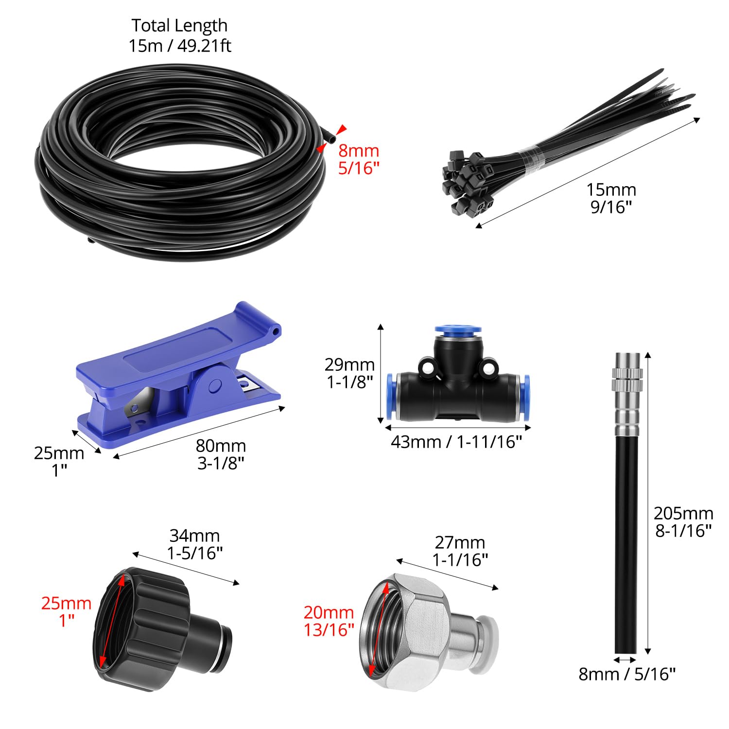 QWORK Sistema di irrigazione a goccia, kit di irrigazione a goccia automatico, sistema di irrigazione a goccia regolabile da giardino
