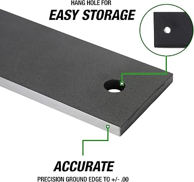 OEMTOOLS 25357 Straight Edge 24, Machinist Tool, Made in USA, Precision Ground 0.001 for Engine Block Inspections, Cold Rolled Steel Straight Edge