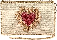 Mary Frances Heart Burst Beaded Crossbody Phone Bag - Multicolor Heart Clutch Purse with Removable Strap