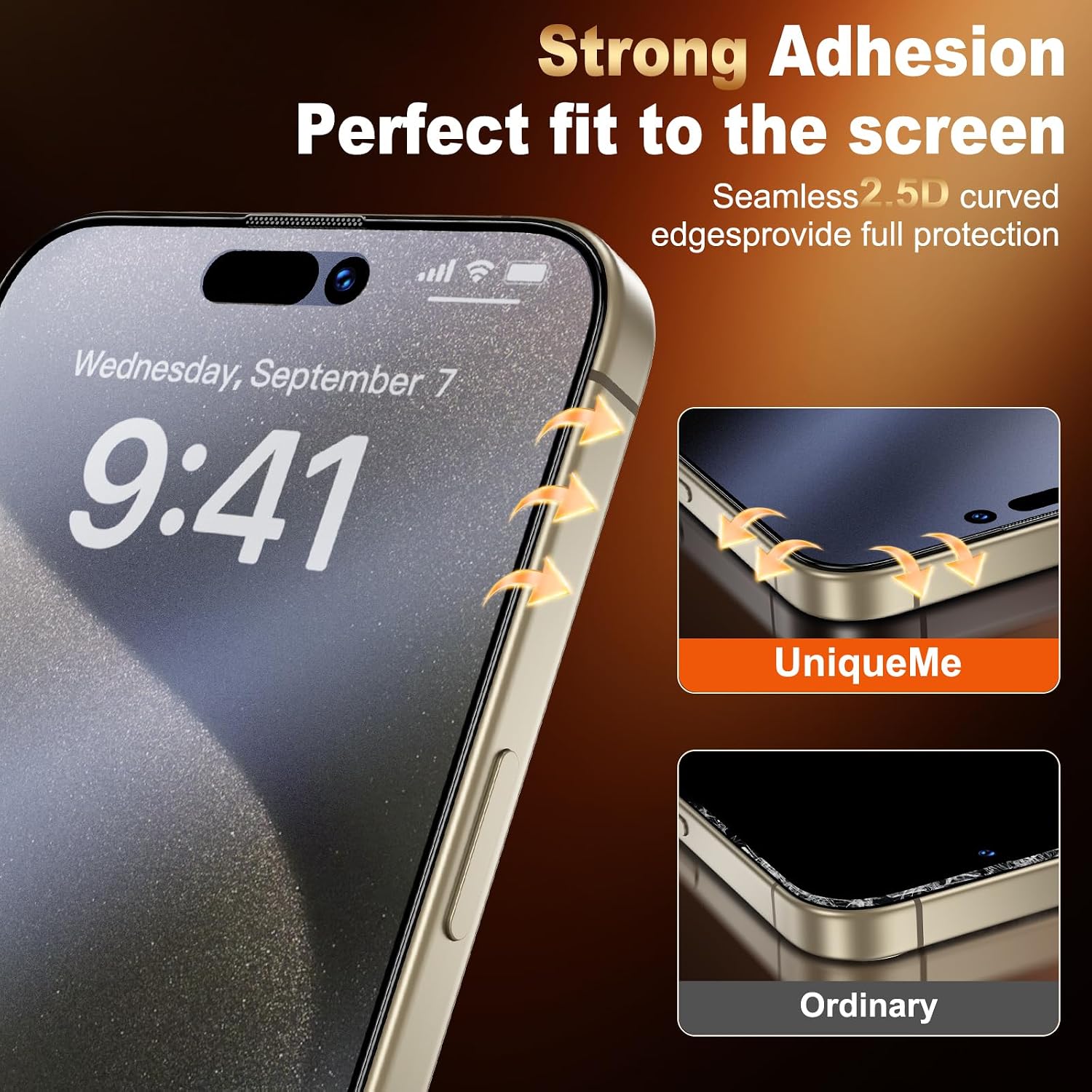 UniqueMe for iPhone 15 Pro Max Matte Screen Protector - 6.7 inch - 2 Pack | HD,Smooth Matte Finish,9H+ Tempered Glass,Anti-Glare, Anti-Fingerprint, Bubble Free, Easy to Install