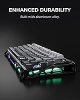 Vista 3 de GravaStar Mercury K1 75% Wireless Mechanical Gaming Keyboard, Aluminum Alloy, Gasket Compact Custom Keyboard Hot-Swap Socket, Linear Switches, RGB