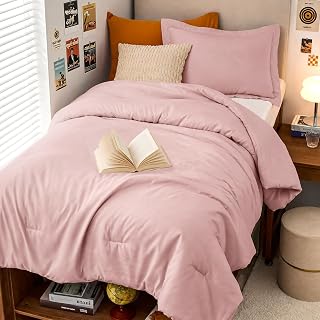 MUXHOMO Twin/Twin XL Comforter Set, 2-Piece All-Season Bedding, Rose Gold