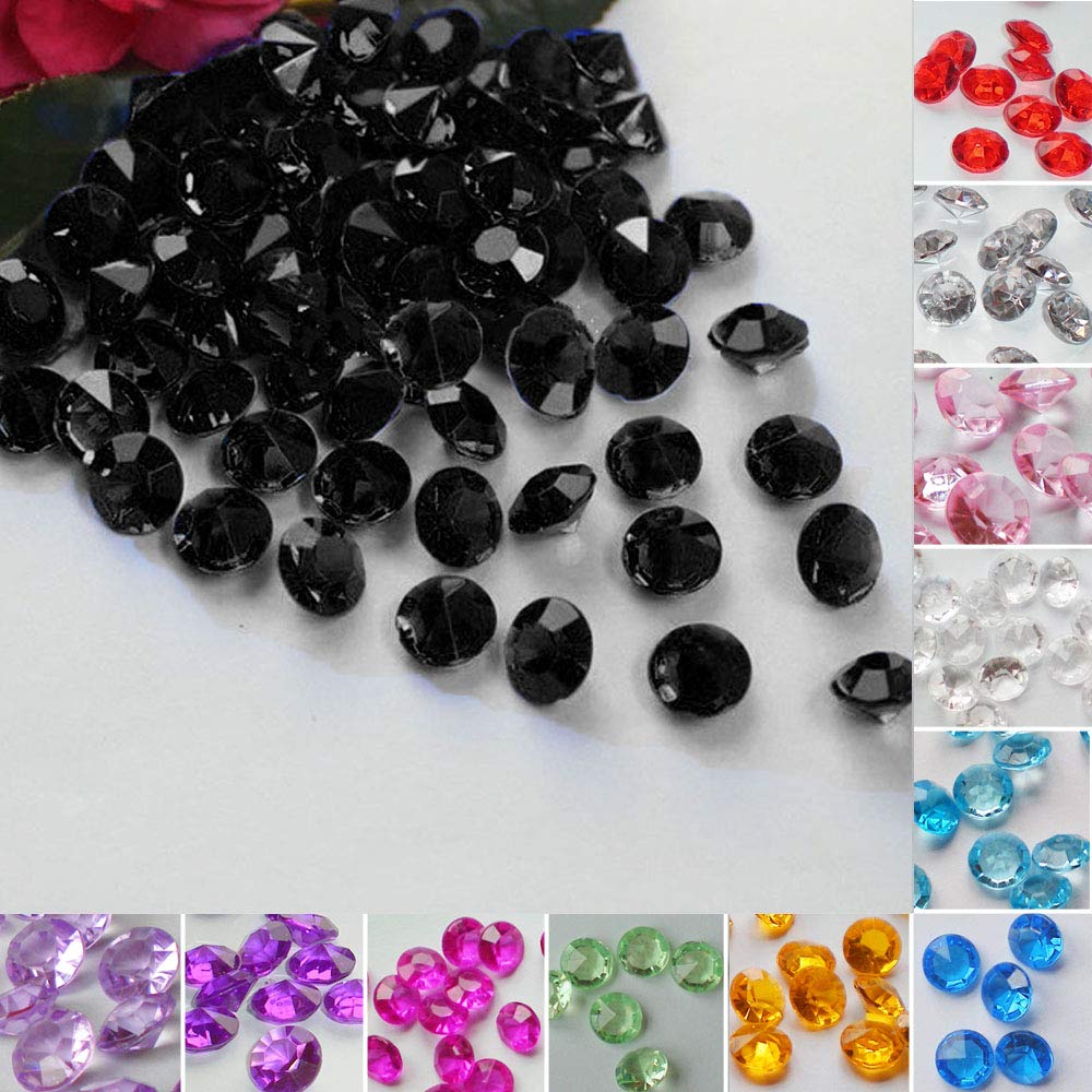 Time to Sparkle 800 10MM Scatter Diamonds Table Crystals Acrylic Confetti Wedding Party (Black)