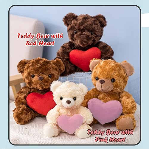 Miniatura 3 de Oso de peluche con corazón como regalo personalizado para ella/él, oso de peluche personalizado con nombre o texto para novia/novio en cumpleaños,