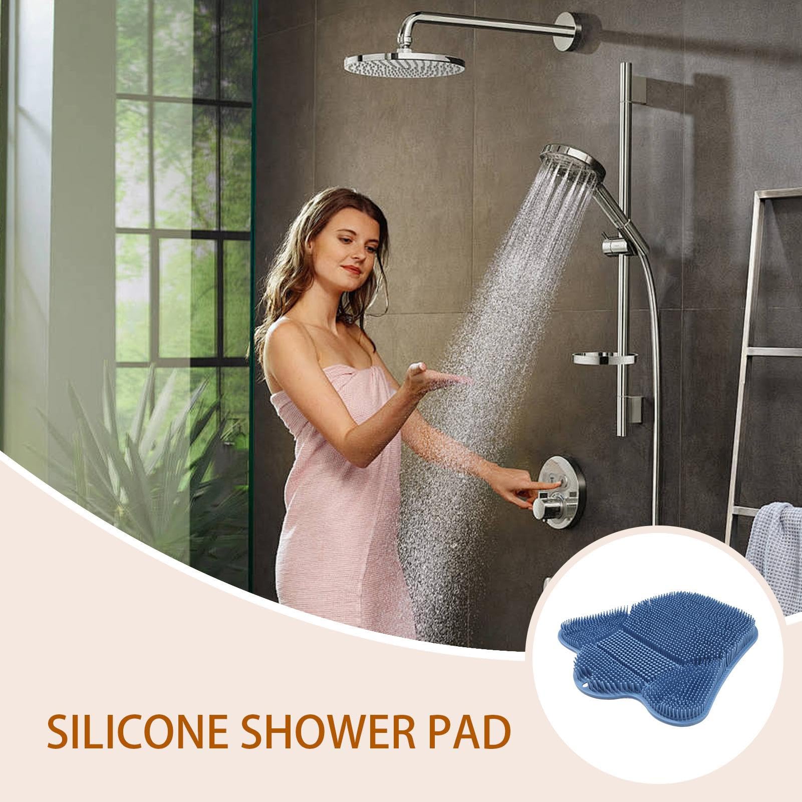 Scrubber per piedi da doccia, tappetino in silicone per scrub posteriore, base con antiscivolo, setole massaggianti per pulizia profonda, strumento per lo scrub per vasca, appartamento, cura