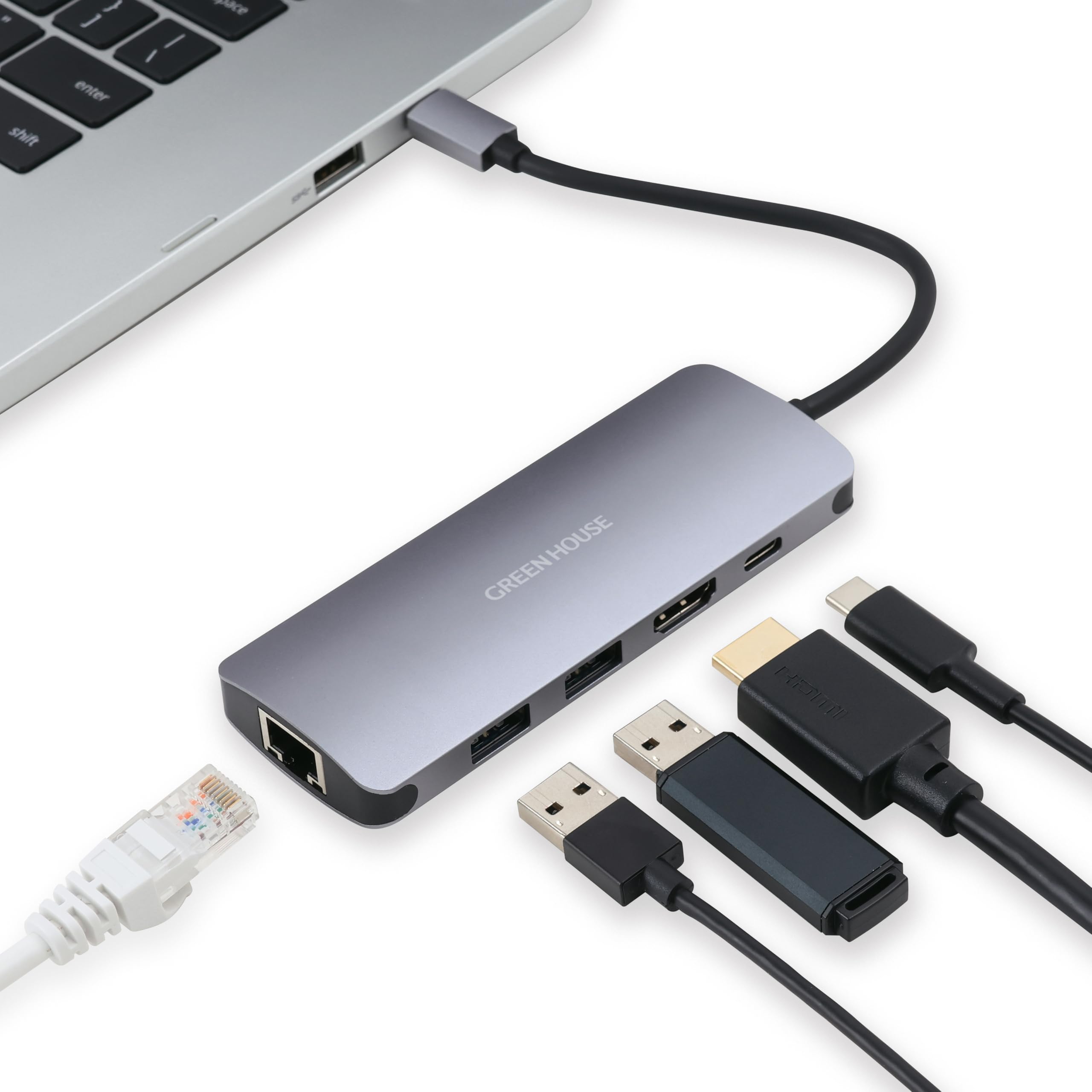 Amazon.co.jp: グリーンハウス USB-C ドッキングステーション 5 in 1