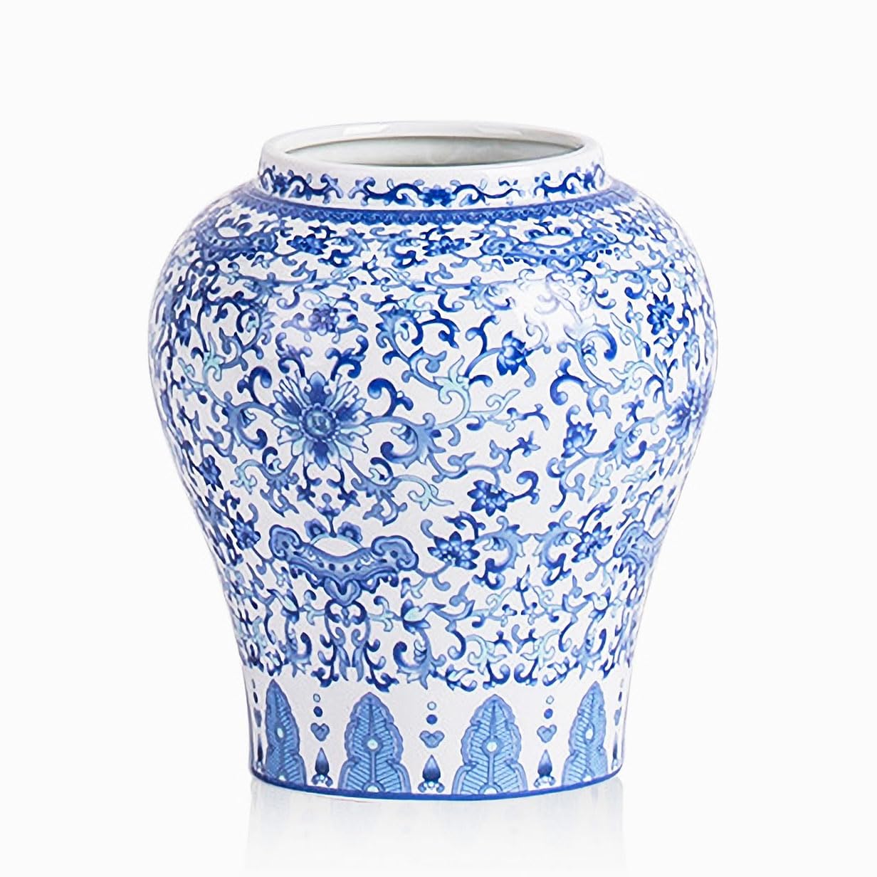 Amazon.co.jp: XIUWOUG ヴィンテージブルーとホワイトの花瓶