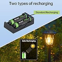 Vista 5 de Kruta Luces solares AAA 1100 mAh de alta capacidad 1.2 V Ni-MH recargable AAA batería solar para luces solares al aire libre, cadena de luces