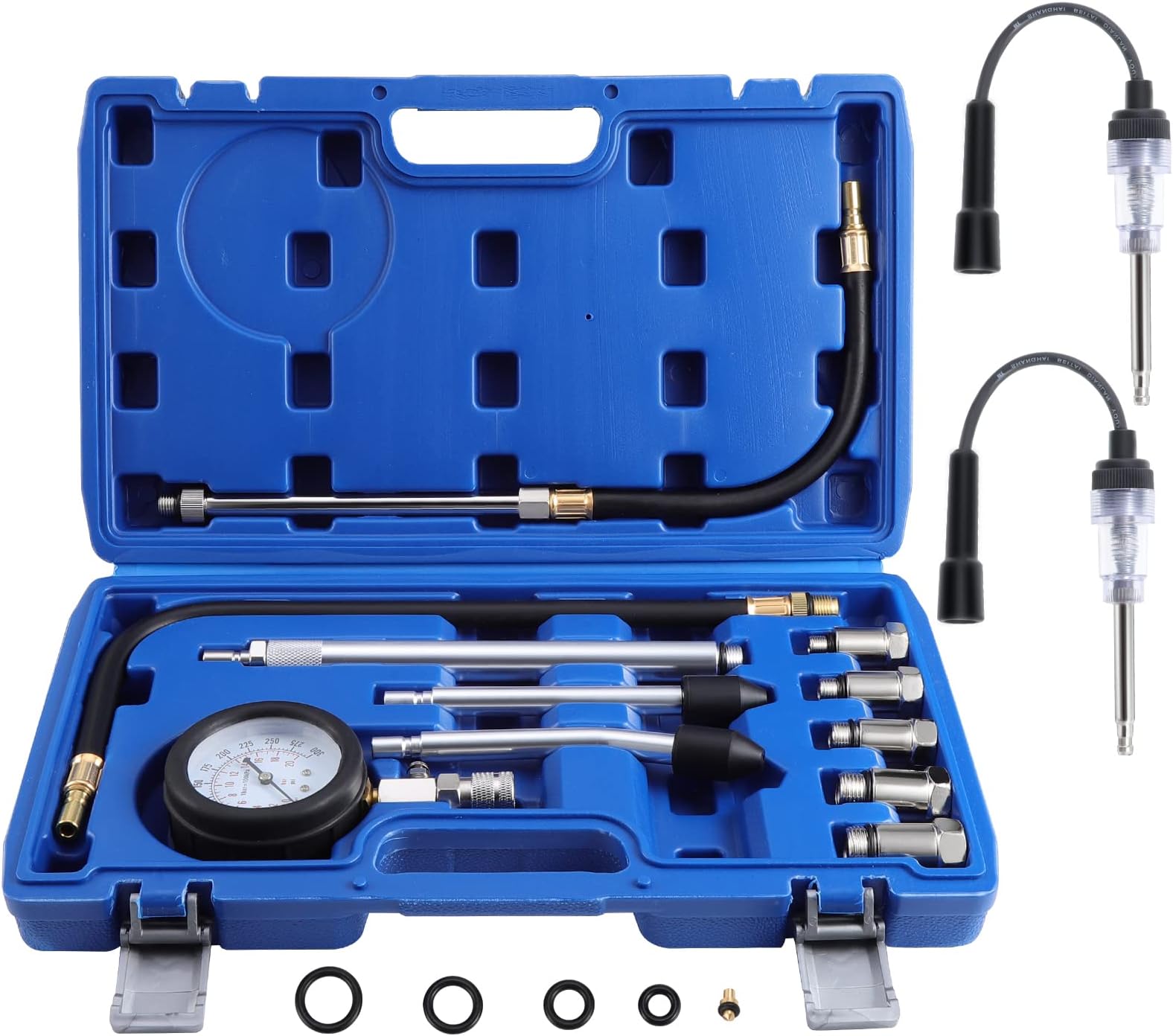 13PCS Engine Cylinder Compression Tester Kit - Compression Gauge Diagnostic Tool with Spark Plug Tester
