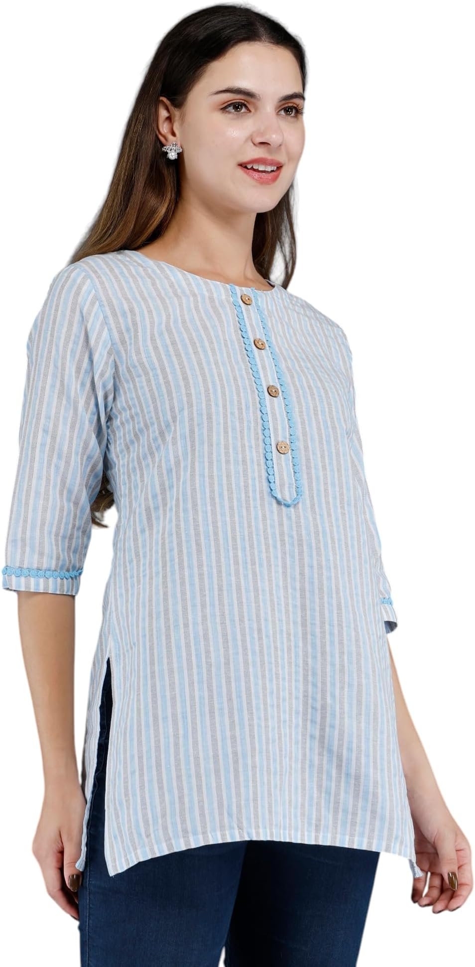 Women Indian Cotton Short Kurti Tunic | ORDER 1 SIZE BIGGER