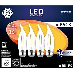 GE LED Light Bulbs 40 Watt Soft White Decorative Bulbs Clear Medium Base 4 Pack