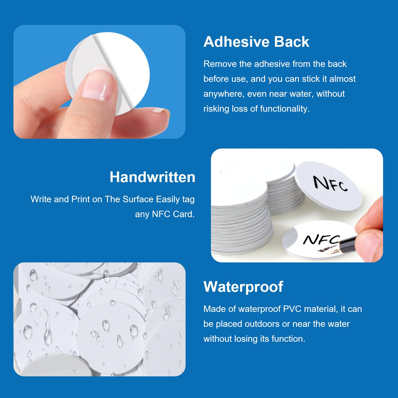 Magnetic Tag Programable Nfc Cards 50pcs Round NFC Tags 25mm - Programmable NFC Stickers NTAG215 ...