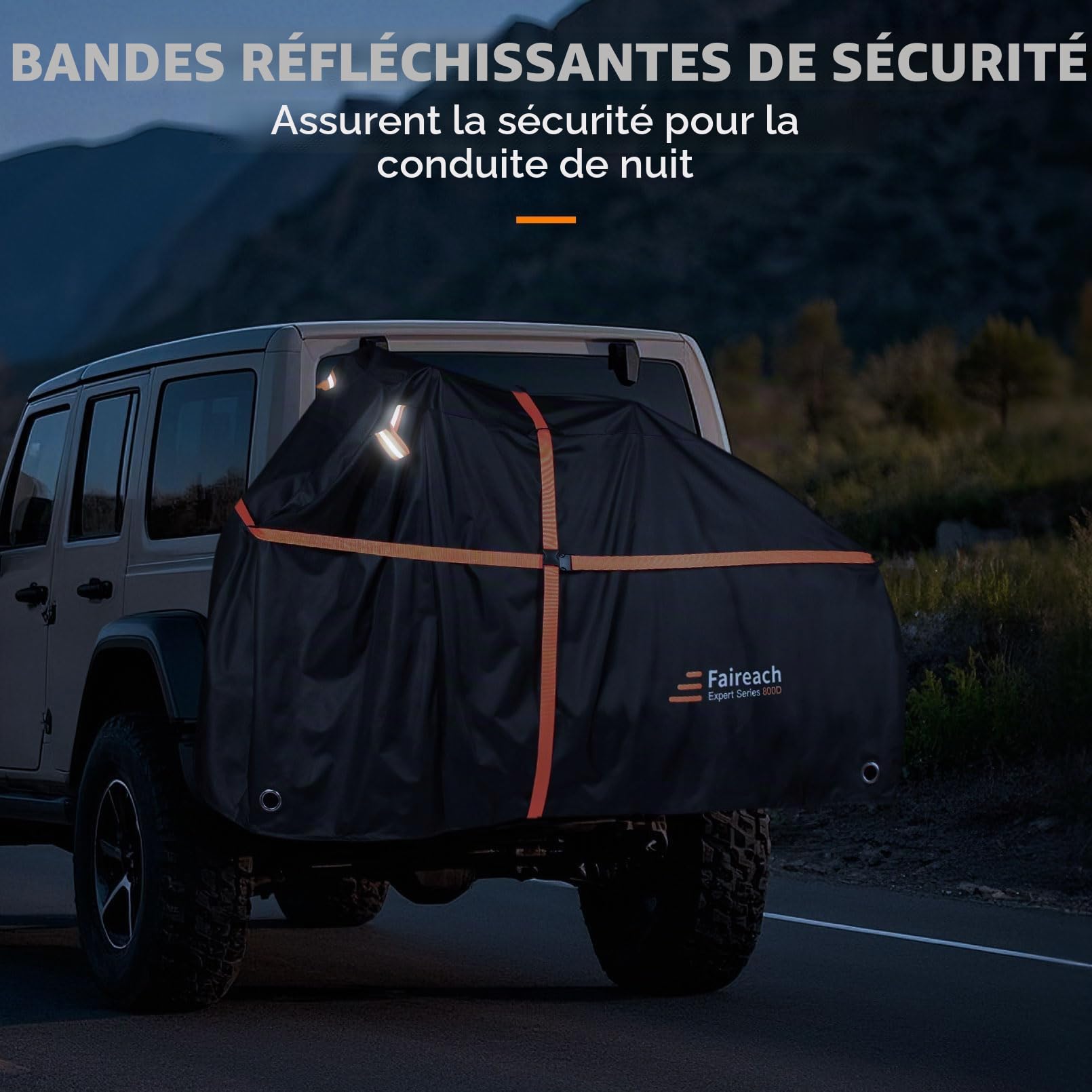 Housse de vélo robuste 800D pour le transport de 2 vélos, housse de vélo d'extérieur pour 2 vélos sur porte-vélos arrière, housse imperméable et coupe-vent pour vélo électrique avec sangles