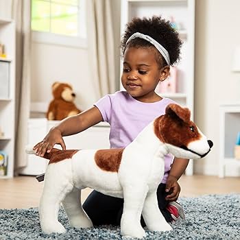 (未使用･未開封品)　Melissa &amp; Doug Giantジャックラッセル・テリア???Lifelike Stuffed Animal Dog ( over 12?inches tall ) sdt40b8 Melissa & Doug Giant Jack Russell Terrier - Lifelike Stuffed