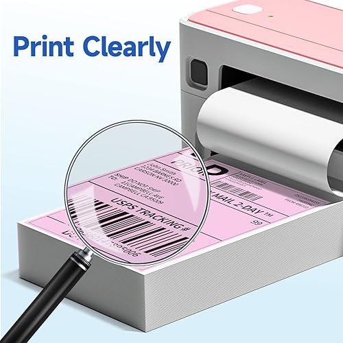 Miniatura 5 de Phomemo Etiquetas térmicas de envío de 4 x 6 pulgadas, paquete de 500 etiquetas plegables de 4 x 6 pulgadas para etiquetas de envío, dirección,