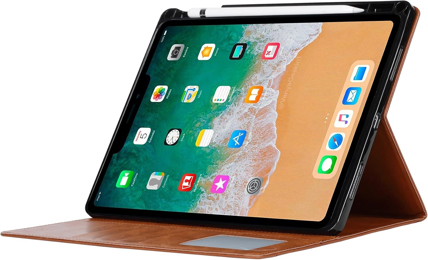 Tablet PC Bags Cases Sleeves Tablet Case Compatible with iPad Pro 11 inch Case 2018 Folding Stand Cover with Auto Wake/Sleep Tablet Case Cover(Brown)