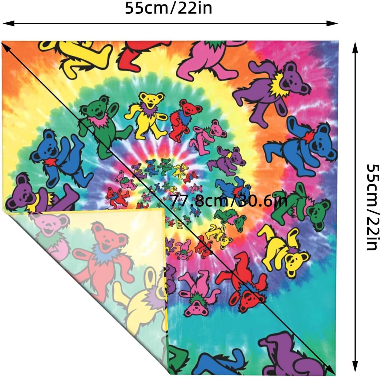 Dancing thanksgiving bear Print Paisley Bandanas for Men and Women,Neck Gaiter Head Wrap Headwear Face Mask Scarf