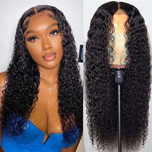 Afola Pelucas de cabello humano rizado con encaje frontal, pelucas de cabello humano rizado para mujeres negras, pelucas de encaje frontal de 13 x