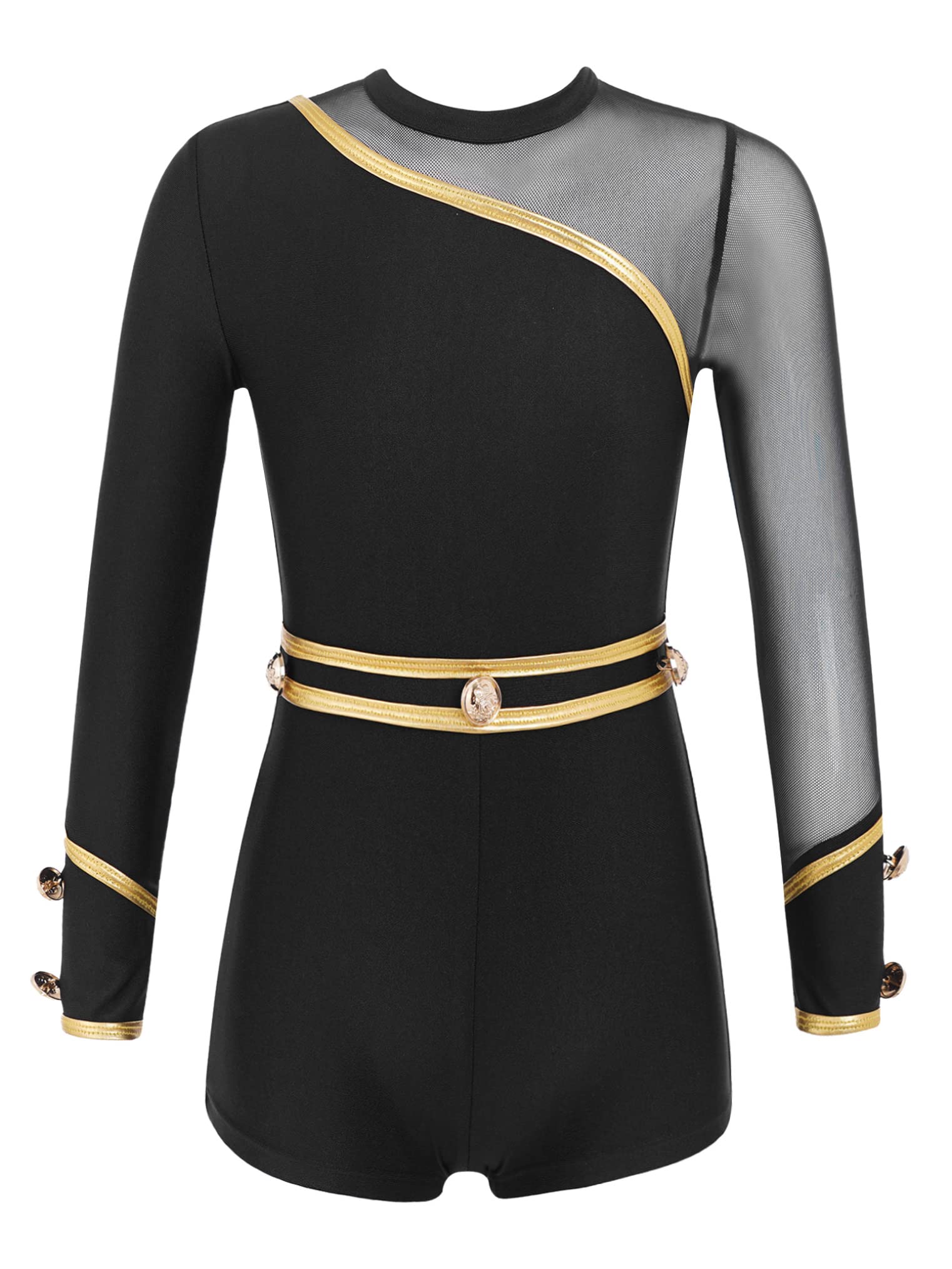 Freebily Maillot Lentejuelas de Danza para Niña Leotardo Manga Larga Mono de Gimnasia Rítmica Maillot de Patinaje Mono Elástico Disfraz de Baile 4-16 Años