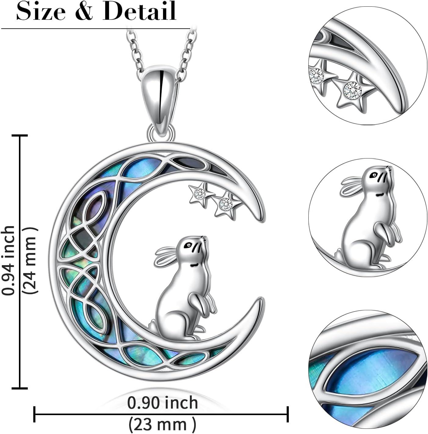 925 Sterling Silver Animal Necklaces Lion/Honeybee/MaMa Bear/Koalas Necklace Adjustable Chain Animal-Lover Pendant CZ/Moonstone Jewelry For Women Men - Image 4