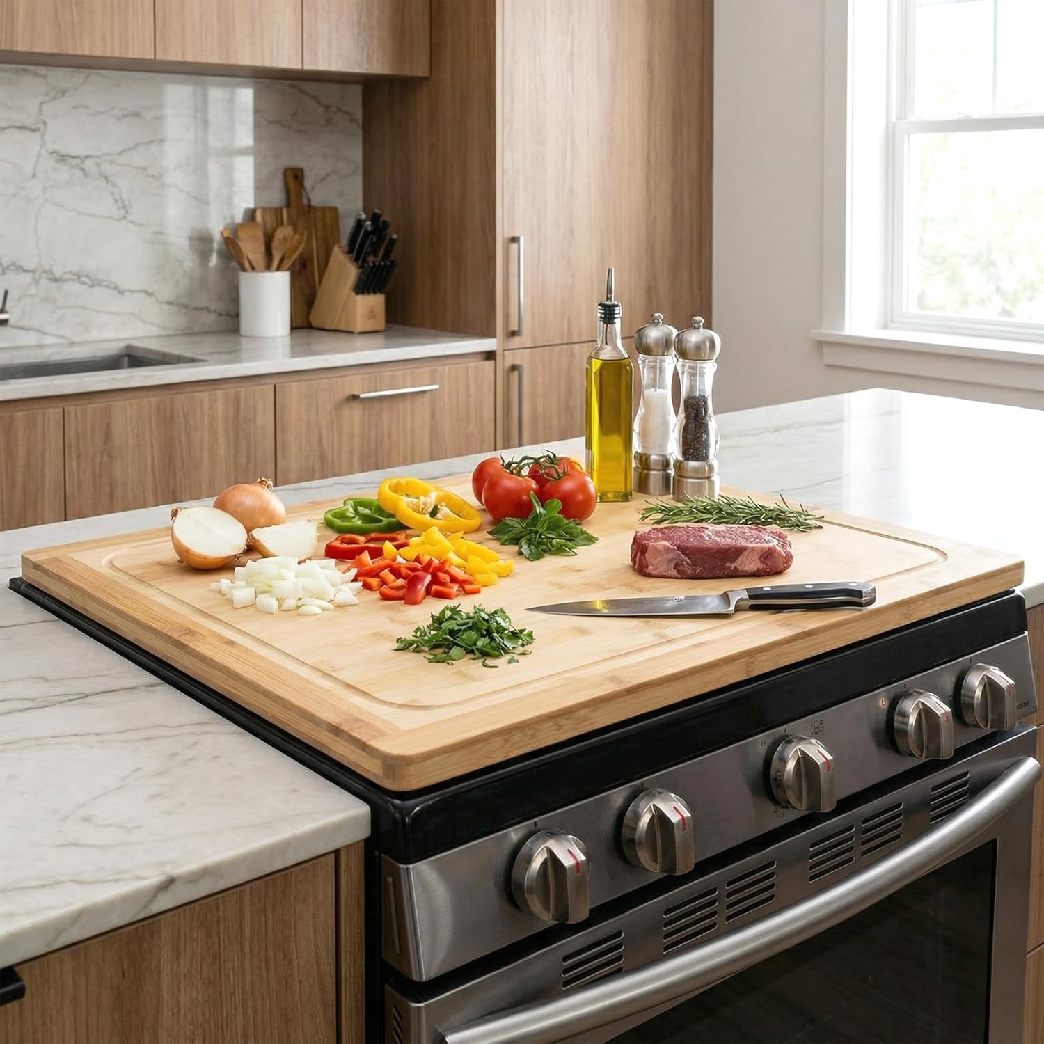 noodle board stove cover,stove top covers for electric stove and gas burners,rv stove top cover/sink cover - tray for kitchen counter space wood